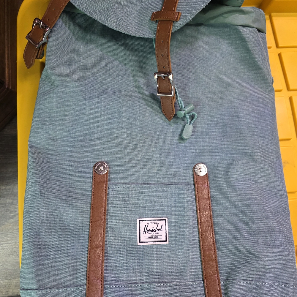 Herschel Supply Company Teal Backpack with Brown Straps